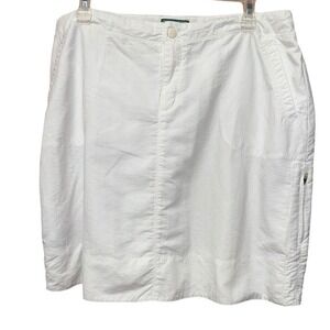 L.L.Bean Women's 18 White Nylon‎ Skirt Activewear Preppy Y2K Summer Beach Resort